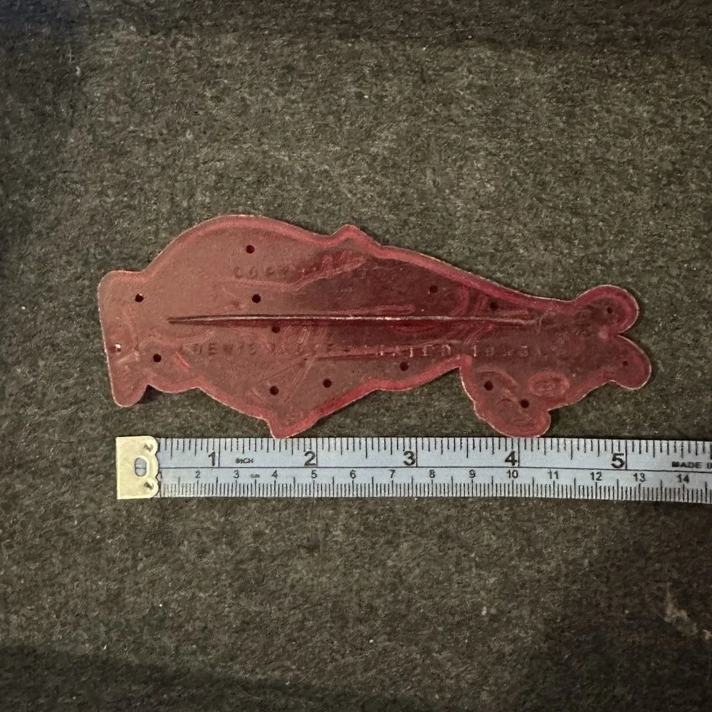 Vintage 1956 Loews Inc Barney Bear cartoon cookie cutter Red Plastic